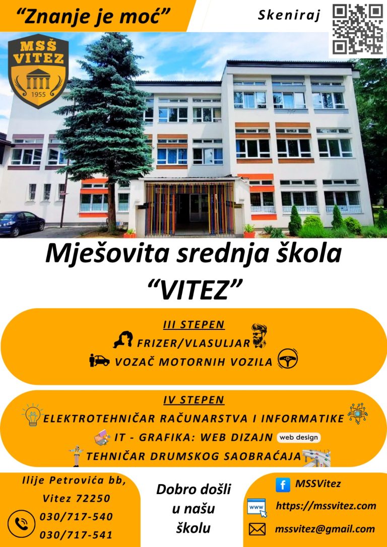 UPIS UČENIKA U PRVI RAZRED SREDNJE ŠKOLE